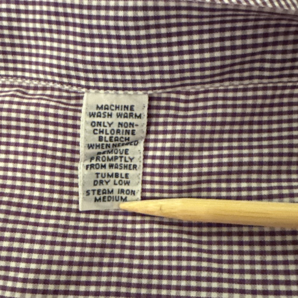 Ralph Lauren Dress Shirt Mens Size 15 32/33 Yarmouth Purple/White Gingham Plaid - Picture 5 of 5